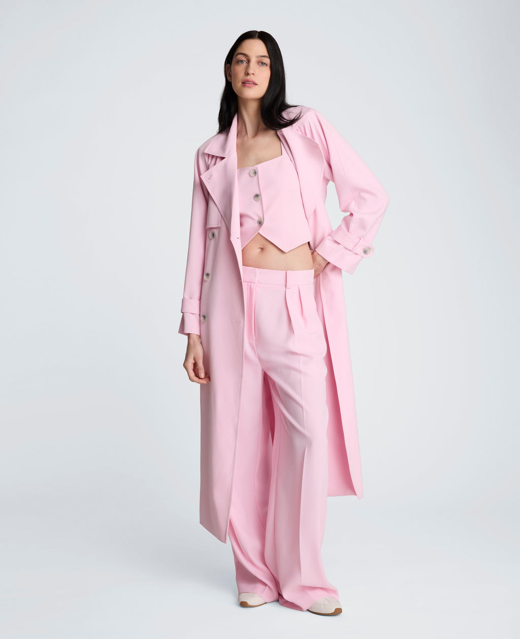 Luxe Twill Belted Trench with Storm Flap