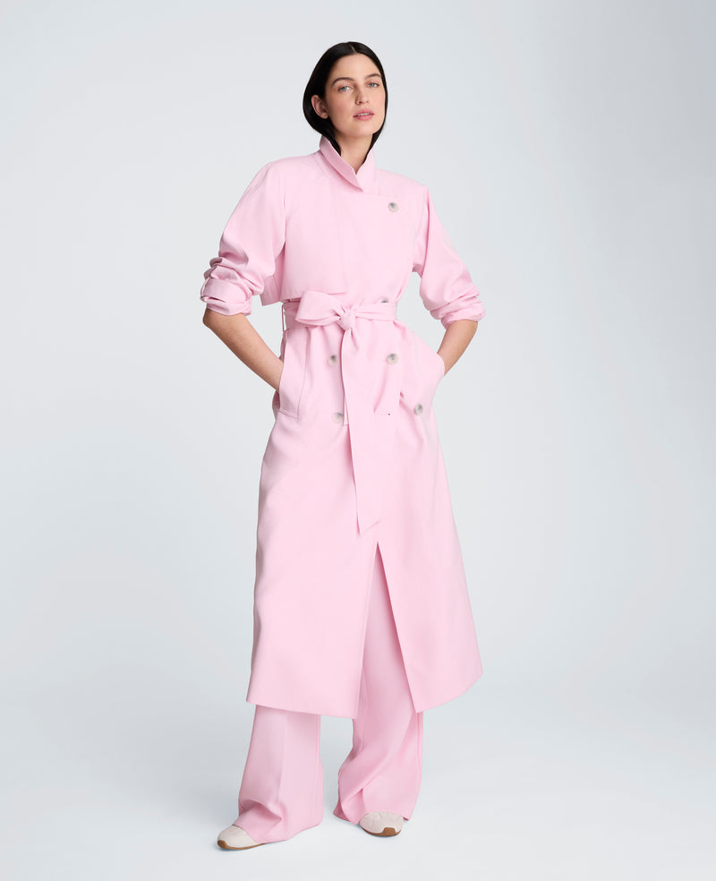 Kenneth Cole - Luxe Twill Belted Trench with Storm Flap WOMENS JACKET for Women