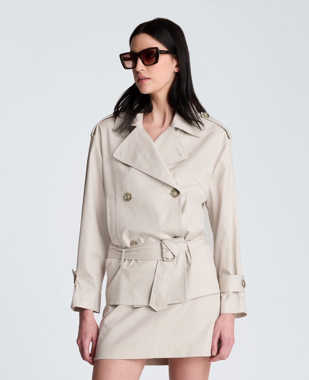 Kenneth Cole - Drop Waist Trench with Belt WOMENS JACKET for Women 