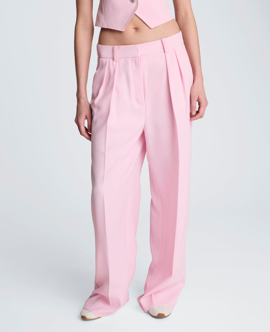 Kenneth Cole - High Rise Fly Front Wide Leg Double Pleat Luxe Twill Pant WOMENS PANTS for Women 