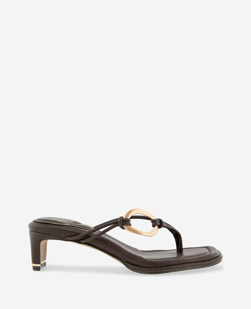 Kenneth Cole - Madrid Leather Embellished Heel Sandal WOMENS HEELS for Women