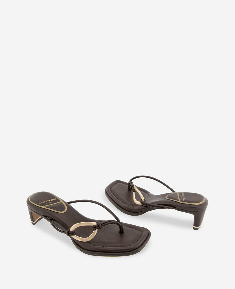 Kenneth Cole - Madrid Leather Embellished Heel Sandal WOMENS HEELS for Women