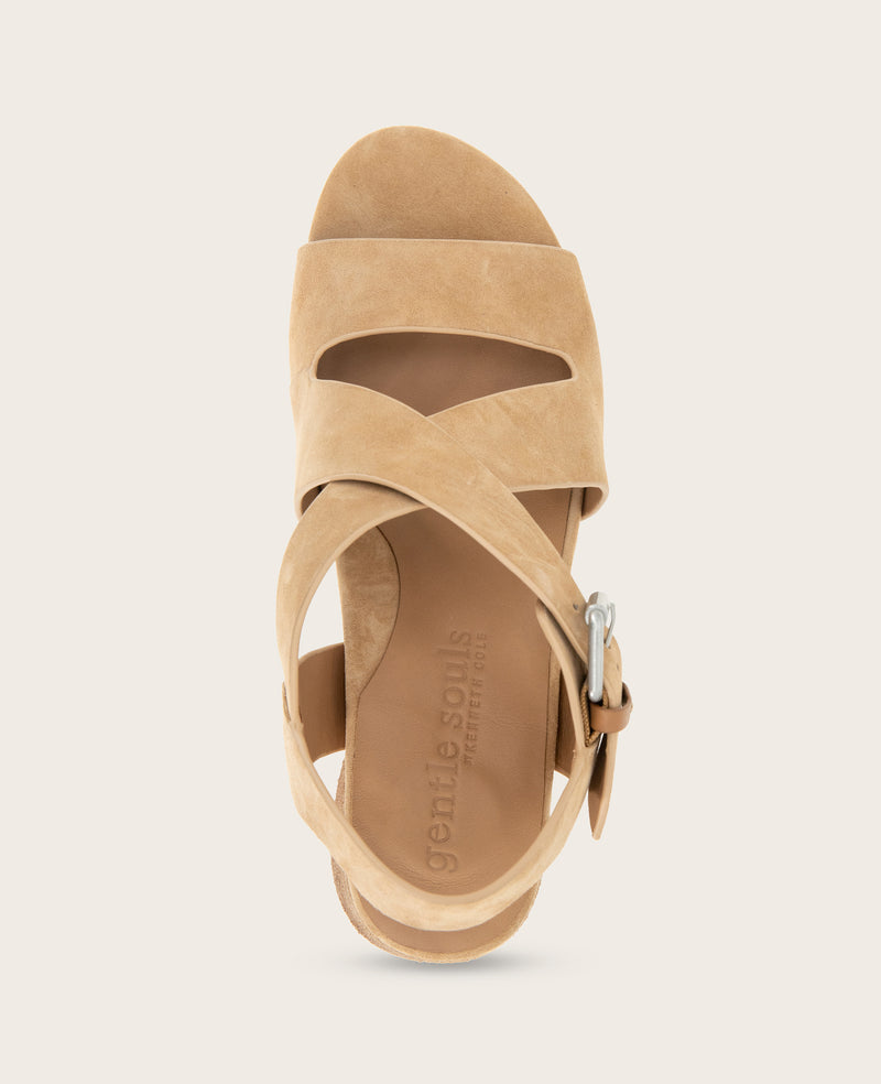 Kenneth Cole - GENTLE SOULS - Mela Suede Cross Strap Sandal WOMENS HEELS for Women