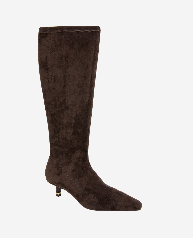 Meridith Turkel Shop Meridith Stretch Boot in Chocolate Suede | Kenneth Cole