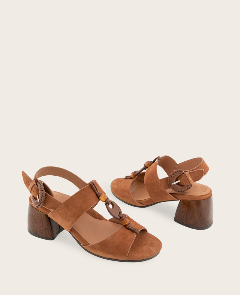 Kenneth Cole - GENTLE SOULS - Miracle Suede Stone Embellished Heeled Sandal WOMENS HEELS for Women
