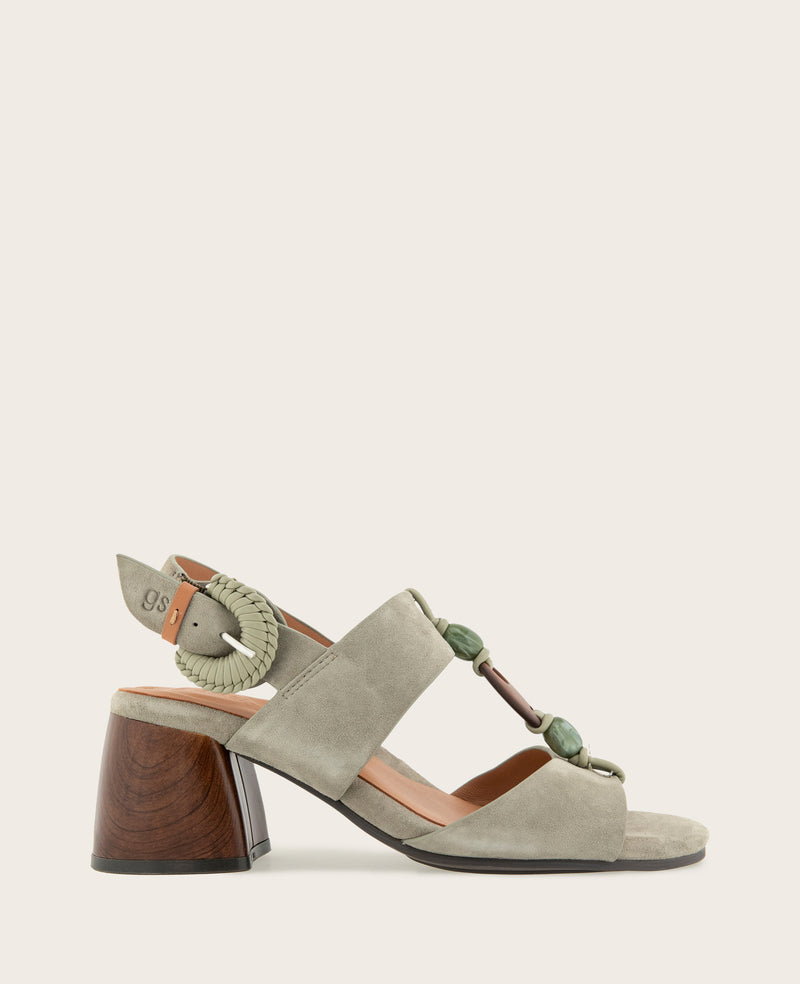 Kenneth Cole - GENTLE SOULS - Miracle Suede Stone Embellished Heeled Sandal WOMENS HEELS for Women