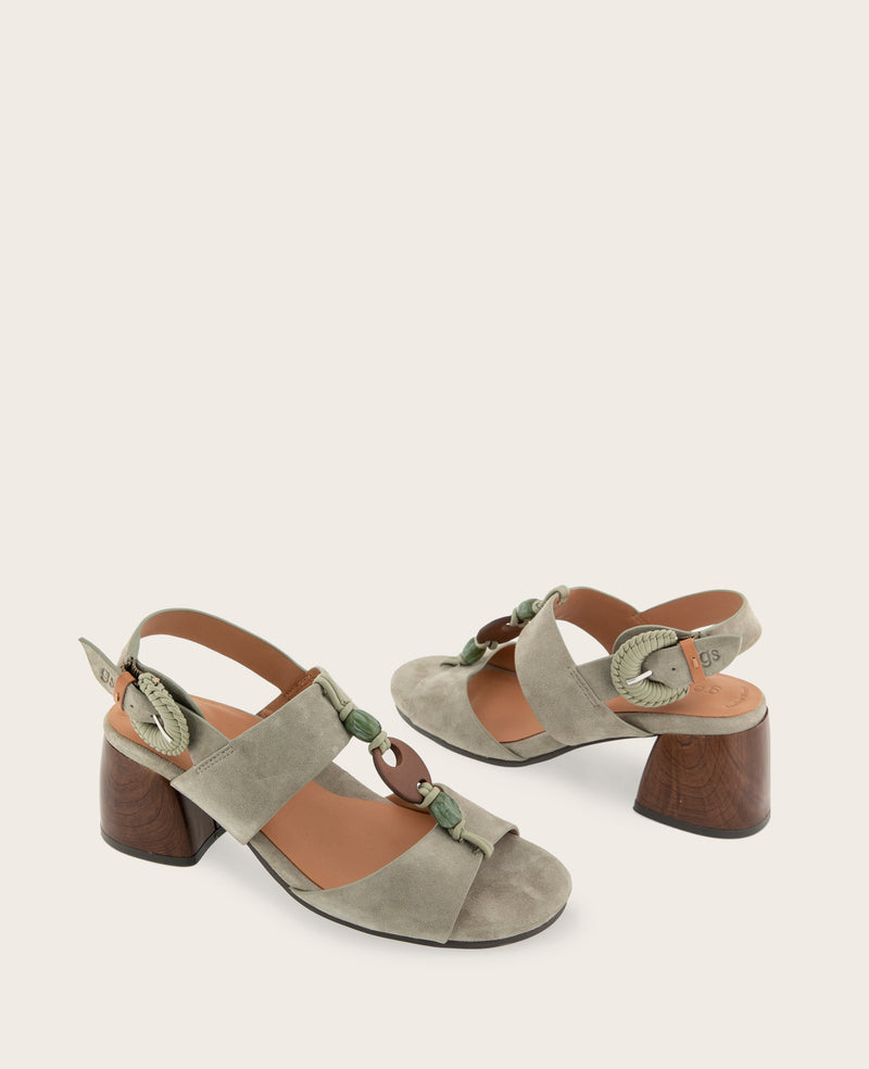 Kenneth Cole - GENTLE SOULS - Miracle Suede Stone Embellished Heeled Sandal WOMENS HEELS for Women