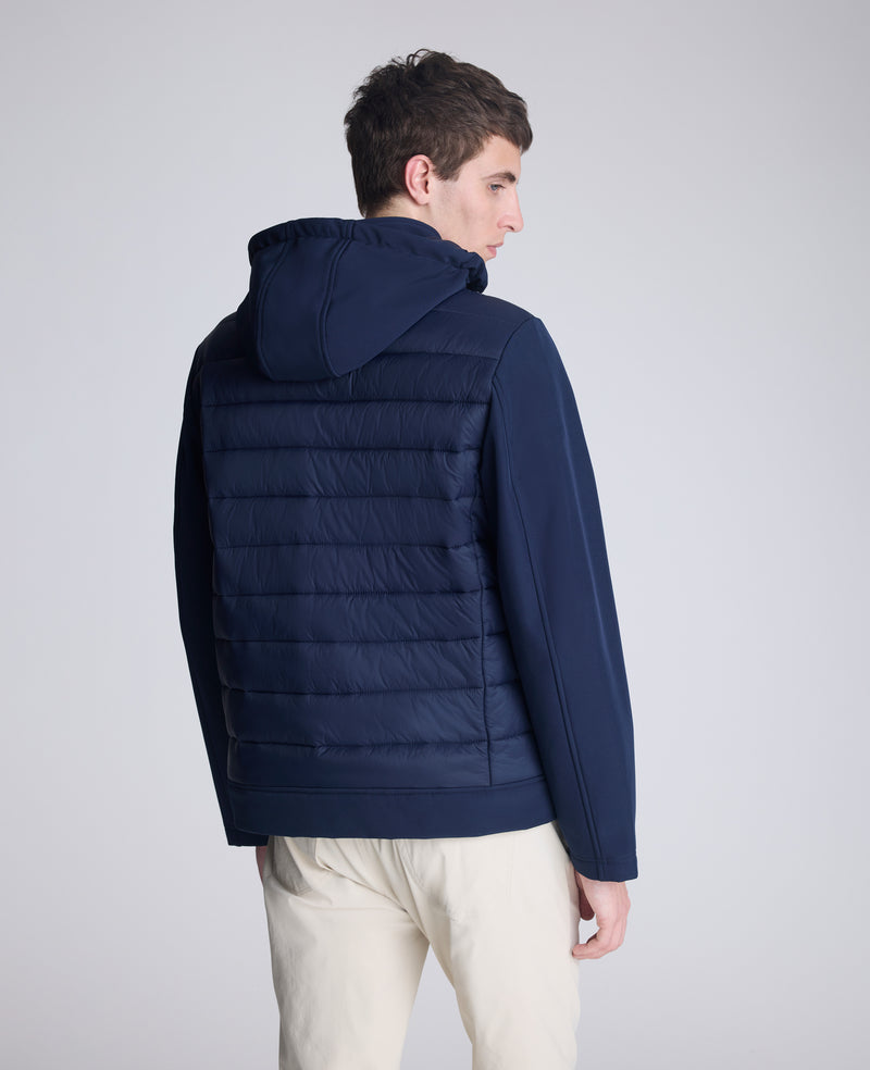 Kenneth Cole - Mixed Media Hooded Soft Shell Jacket MENS OUTERWEAR for Men