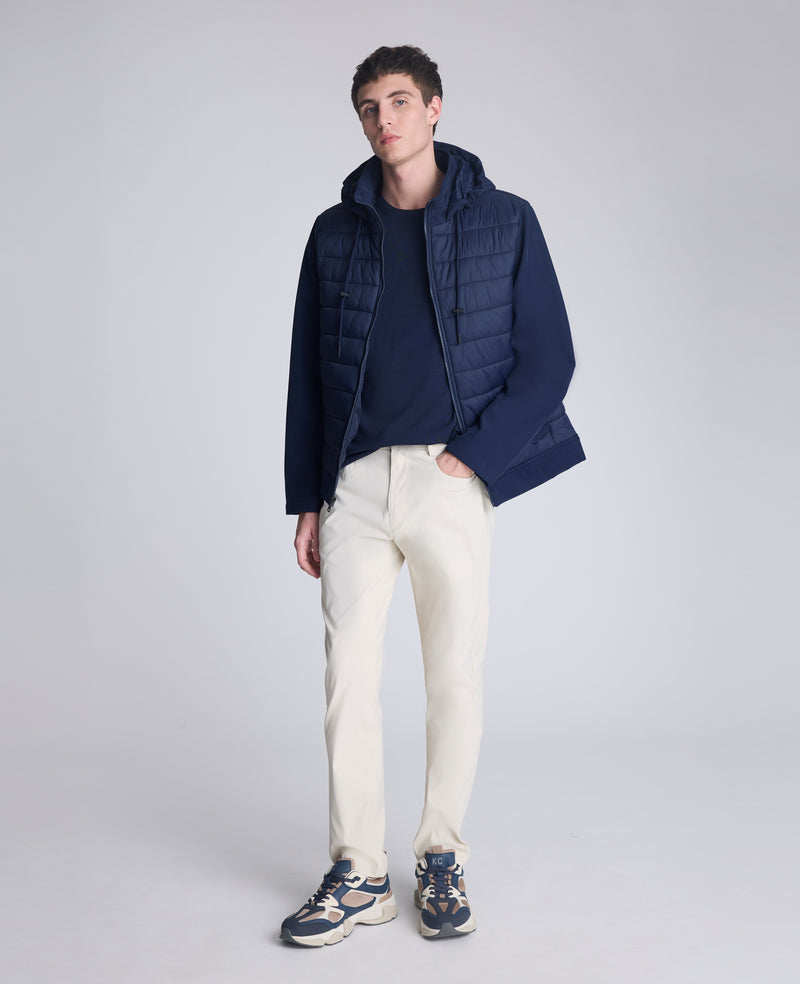 Kenneth Cole - Mixed Media Hooded Soft Shell Jacket MENS OUTERWEAR for Men