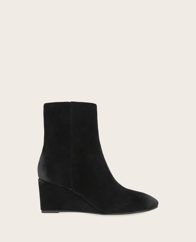 GENTLE SOULS Nash Suede Side Zip Wedge Bootie