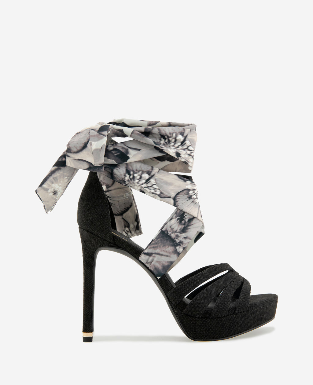 Kenneth Cole - Nikkii Printed Fabric Wrap Around Platform Heel WOMENS HEELS for Women 