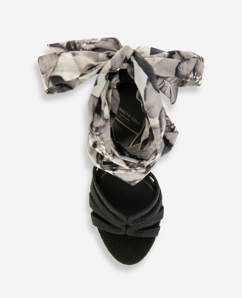 Kenneth Cole - Nikkii Printed Fabric Wrap Around Platform Heel WOMENS HEELS for Women