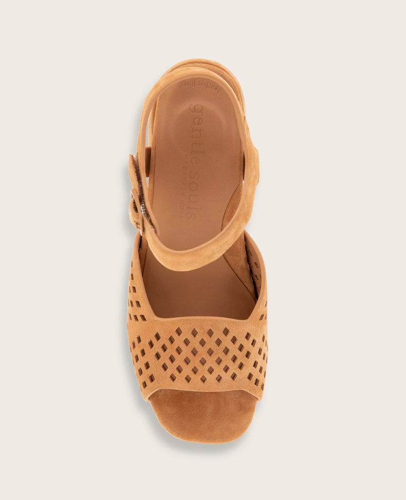 Kenneth Cole - GENTLE SOULS - Oaks Suede Perforated Open Toe Heel WOMENS HEELS for Women