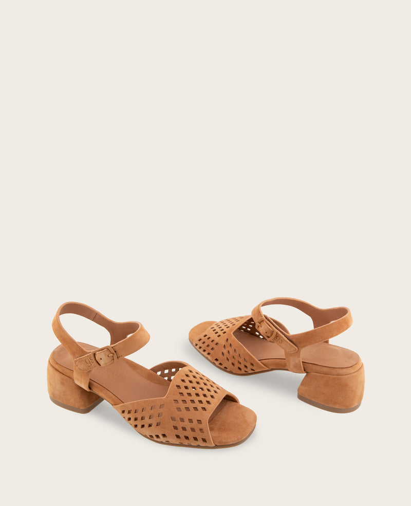 Kenneth Cole - GENTLE SOULS - Oaks Suede Perforated Open Toe Heel WOMENS HEELS for Women