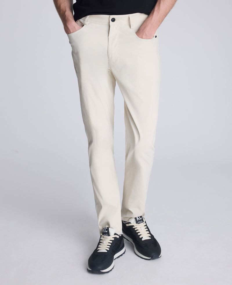 Kennth Cole Men's Slim-Tapered Fit Stretch Tech Pants - Off-White Kennth Cole Men's Slim-Tapered Fit Stretch Tech Pants - Off-White