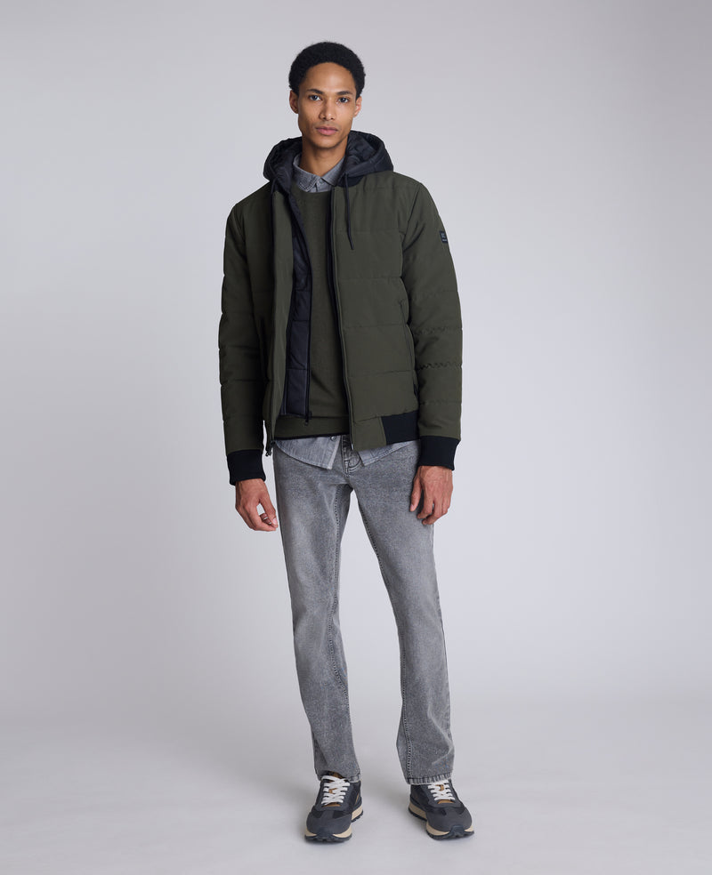 Kenneth Cole - Oxford Hood Bomber Jacket MENS OUTERWEAR for Men