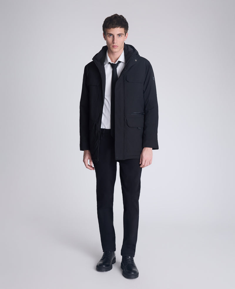 Kenneth Cole | Oxford Patch Pocket Parka in Black, Size: S Kenneth Cole | Oxford Patch Pocket Parka in Black, Size: S