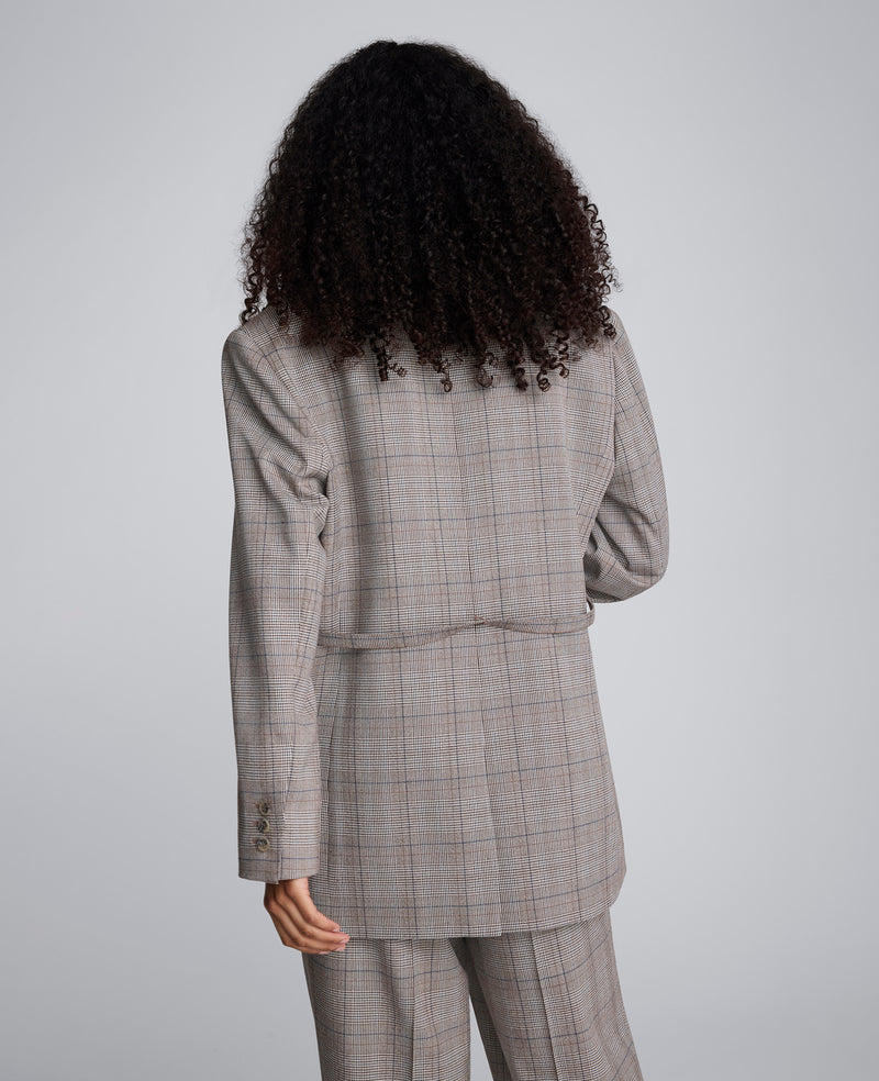 Kenneth Cole - Plaid One Button Belted Jacket WOMENS JACKET for Women