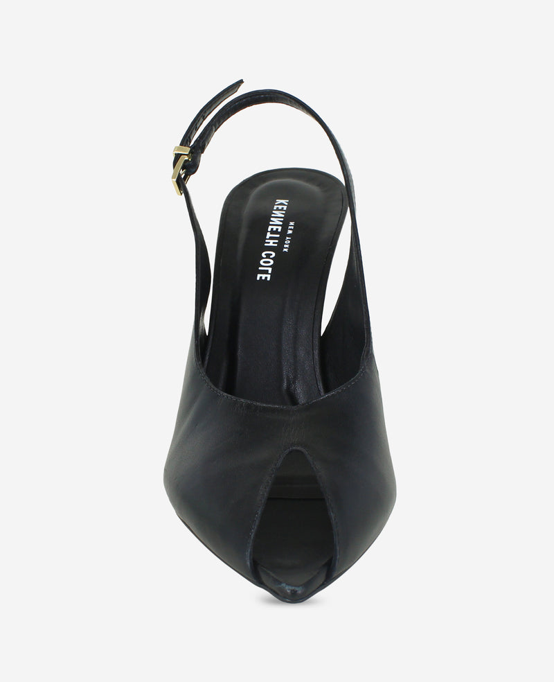 Kenneth Cole - Priya Leather Peep Toe Slingback Heel WOMENS HEELS for Women