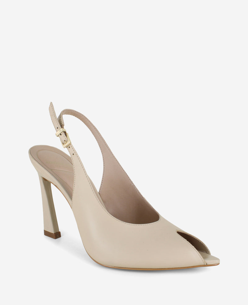 Kenneth Cole - Priya Leather Peep-Toe Slingback Heel WOMENS HEELS for Women