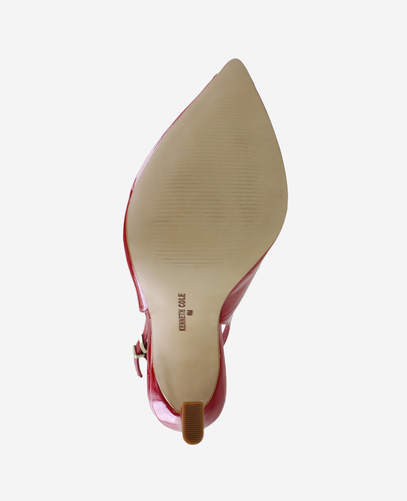 Kenneth Cole - Priya Patent Peep-Toe Slingback Heel WOMENS HEELS for Women