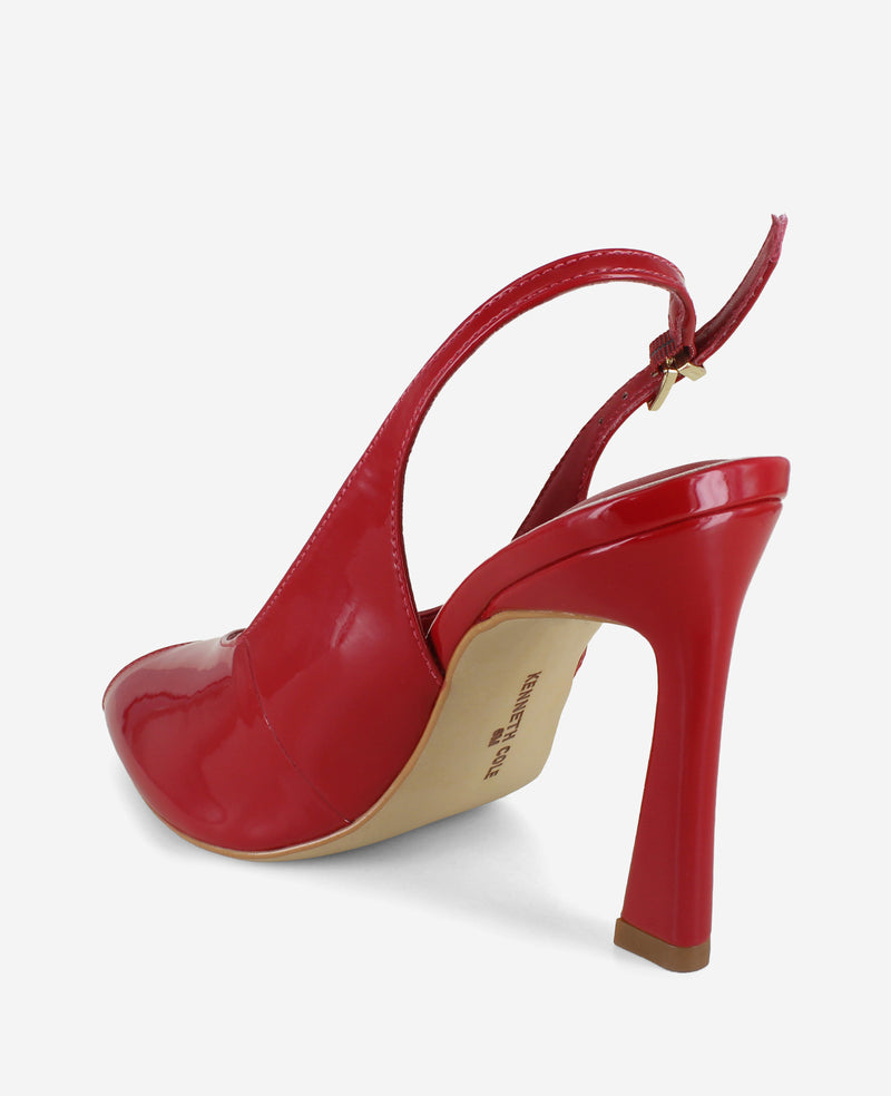 Kenneth Cole - Priya Patent Peep-Toe Slingback Heel WOMENS HEELS for Women