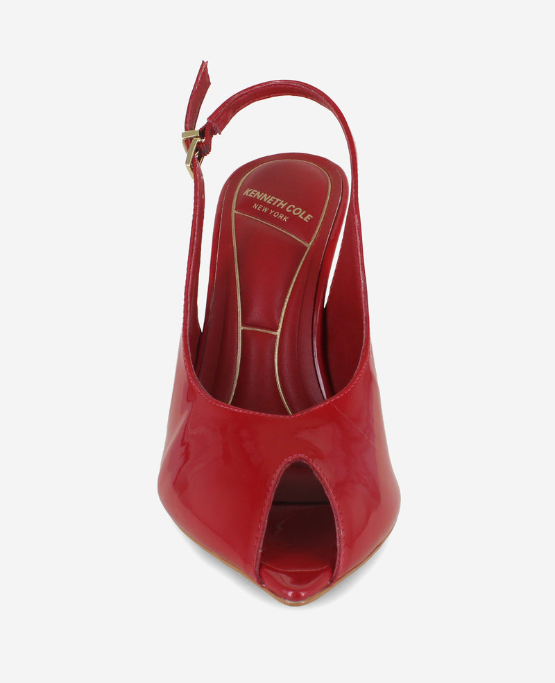 Kenneth Cole - Priya Patent Peep-Toe Slingback Heel WOMENS HEELS for Women