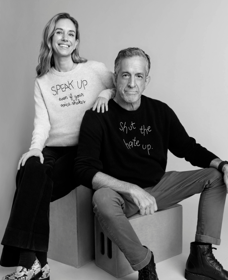 Kenneth Cole - Lingua Franca Unmute Yourself Unisex Cashmere Crewneck Sweater Men's Apparel for Unisex