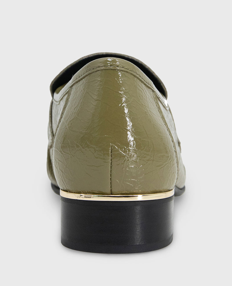 Reece Green Crinkle Patent Penny Loafer | Kenneth Cole