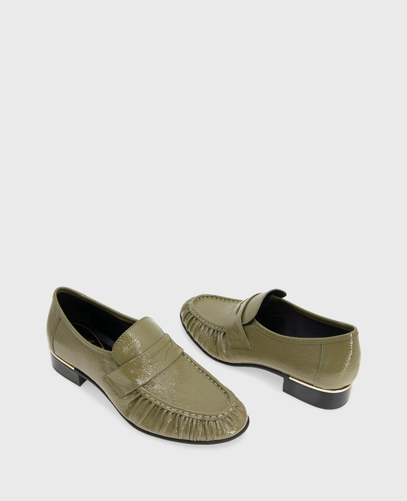 Kenneth Cole - Reece Crinkle Patent Penny Loafer WOMENS FLAT for Women