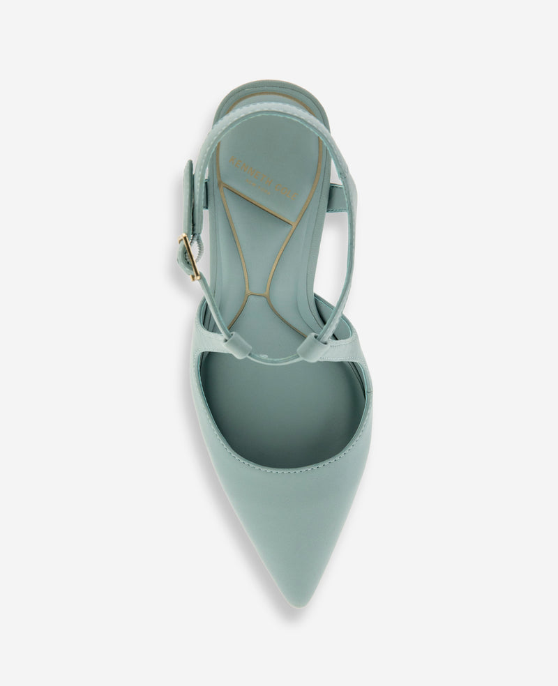 Kenneth Cole - Romi Leather Ankle Slingback Heel WOMENS HEELS for Women