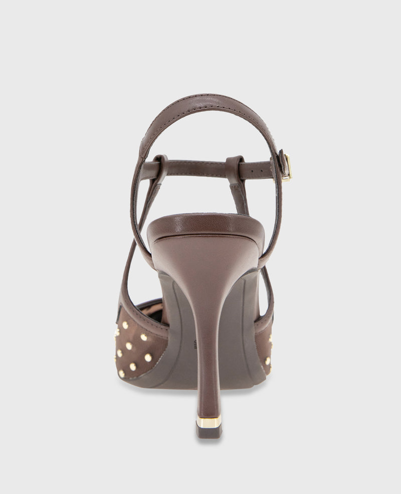 Kenneth Cole - Romi Mesh Micro Stud Ankle Slingback Heel WOMENS HEELS for Women