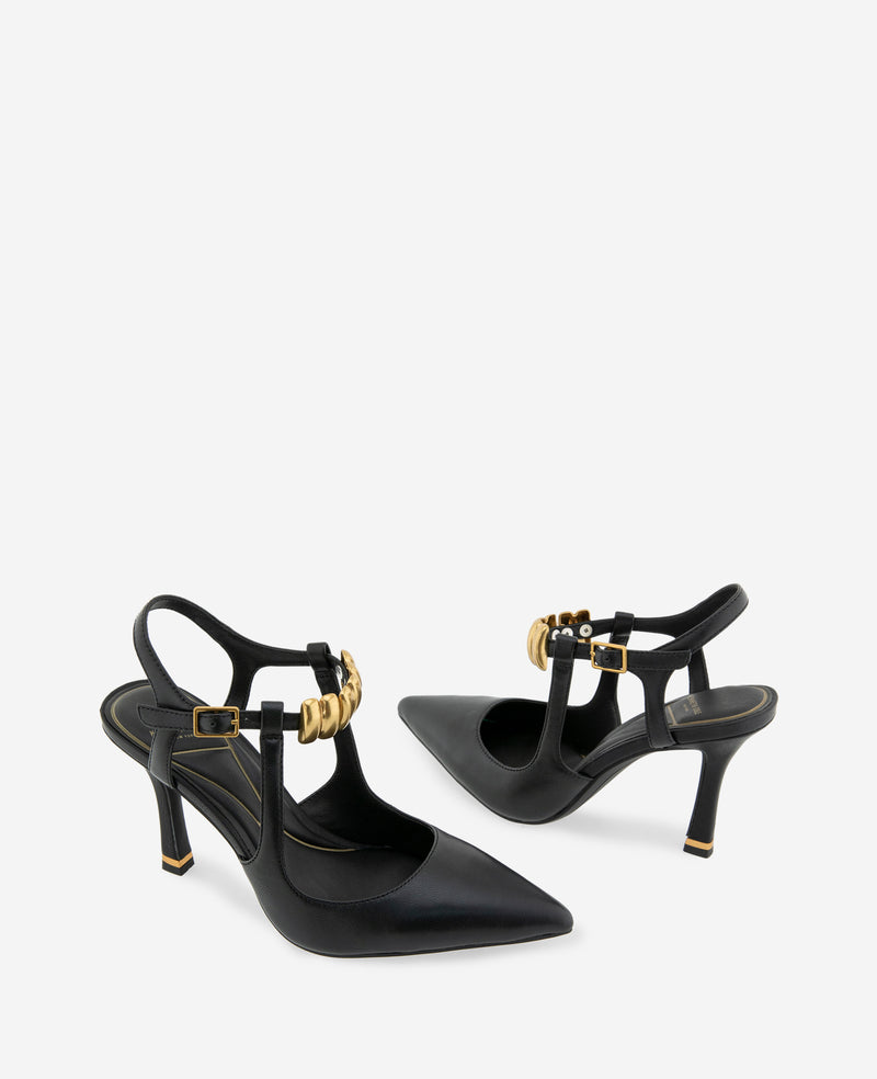 Kenneth Cole - Romi Leather Hardware Ankle Slingback Heel WOMENS HEELS for Women