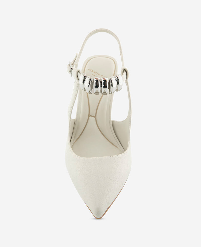 Kenneth Cole - Romi Patent Hardware Ankle Slingback Heel WOMENS HEELS for Women