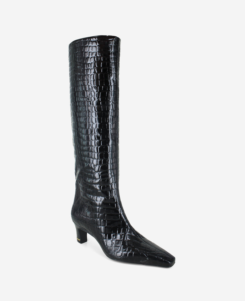 Kenneth Cole - Rubia Croco Patent Tall Heel Boot WOMENS BOOT for Women