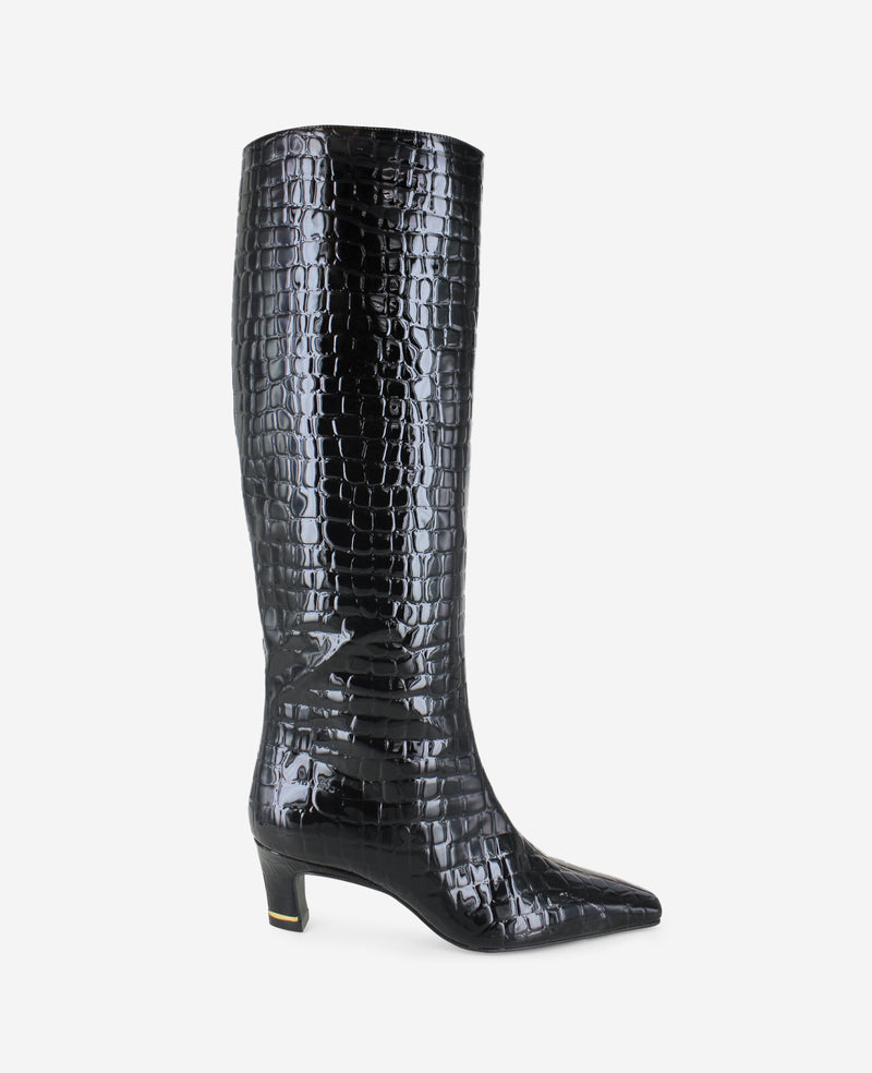 Kenneth Cole - Rubia Croco Patent Tall Heel Boot WOMENS BOOT for Women
