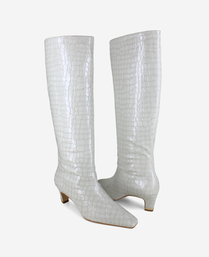 Kenneth Cole - Rubia Croco Patent Tall Heel Boot WOMENS BOOT for Women