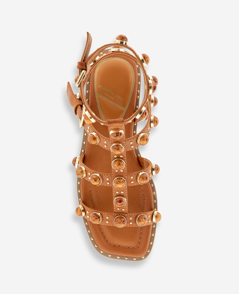 Kenneth Cole - Ruby Leather Jewel Gladiator Sandal WOMENS SANDAL for Women