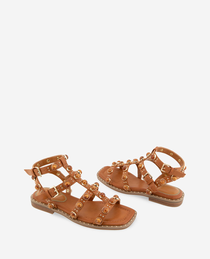 Kenneth Cole - Ruby Leather Jewel Gladiator Sandal WOMENS SANDAL for Women