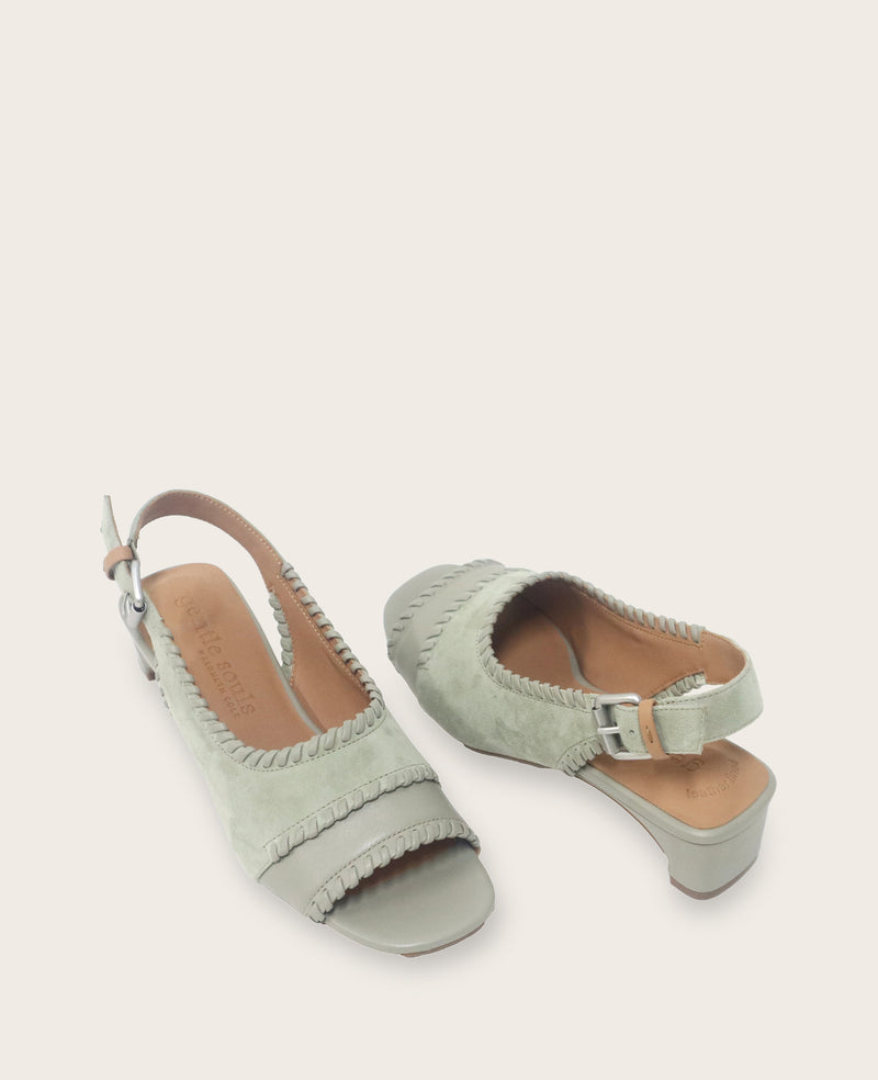 Kenneth Cole - GENTLE SOULS - Samarra Suede Braided Detail Slingback Heel WOMENS HEELS for Women