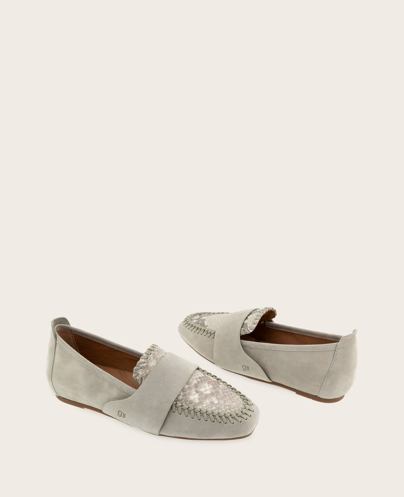 Kenneth Cole - GENTLE SOULS - Sandra Suede and Snake Combo Braided Detail Loafer WOMENS FLAT for Women