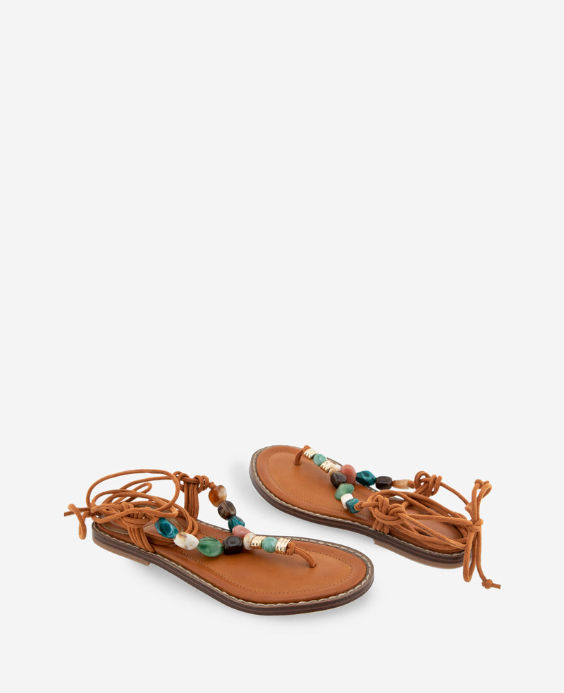 Kenneth Cole - Santiago Suede Stone Embellished Wrap Around Sandal WOMENS SANDAL for Women