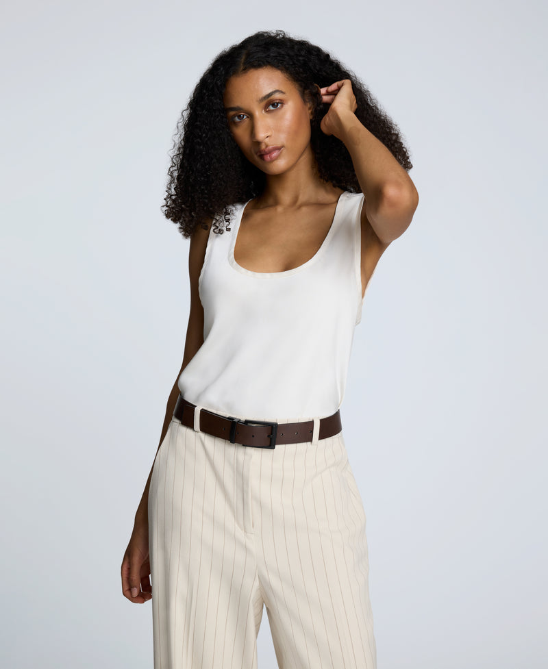 Kenneth Cole - Satin Scoop Neck Tank  for Women