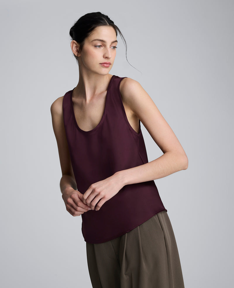 Kenneth Cole - Satin Scoop Neck Tank WOMENS TOPS for Women