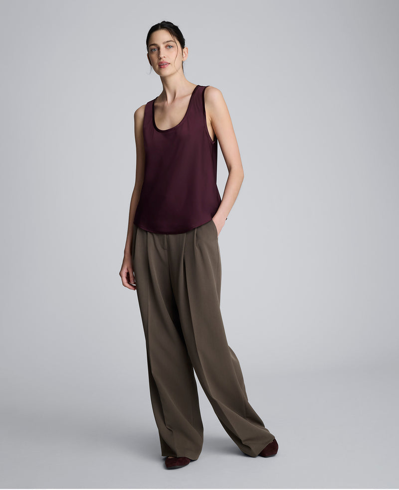 Kenneth Cole - Satin Scoop Neck Tank WOMENS TOPS for Women