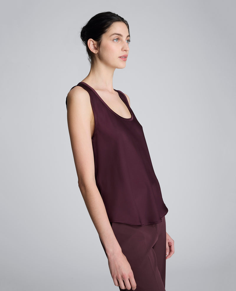 Kenneth Cole - Satin Scoop Neck Tank WOMENS TOPS for Women