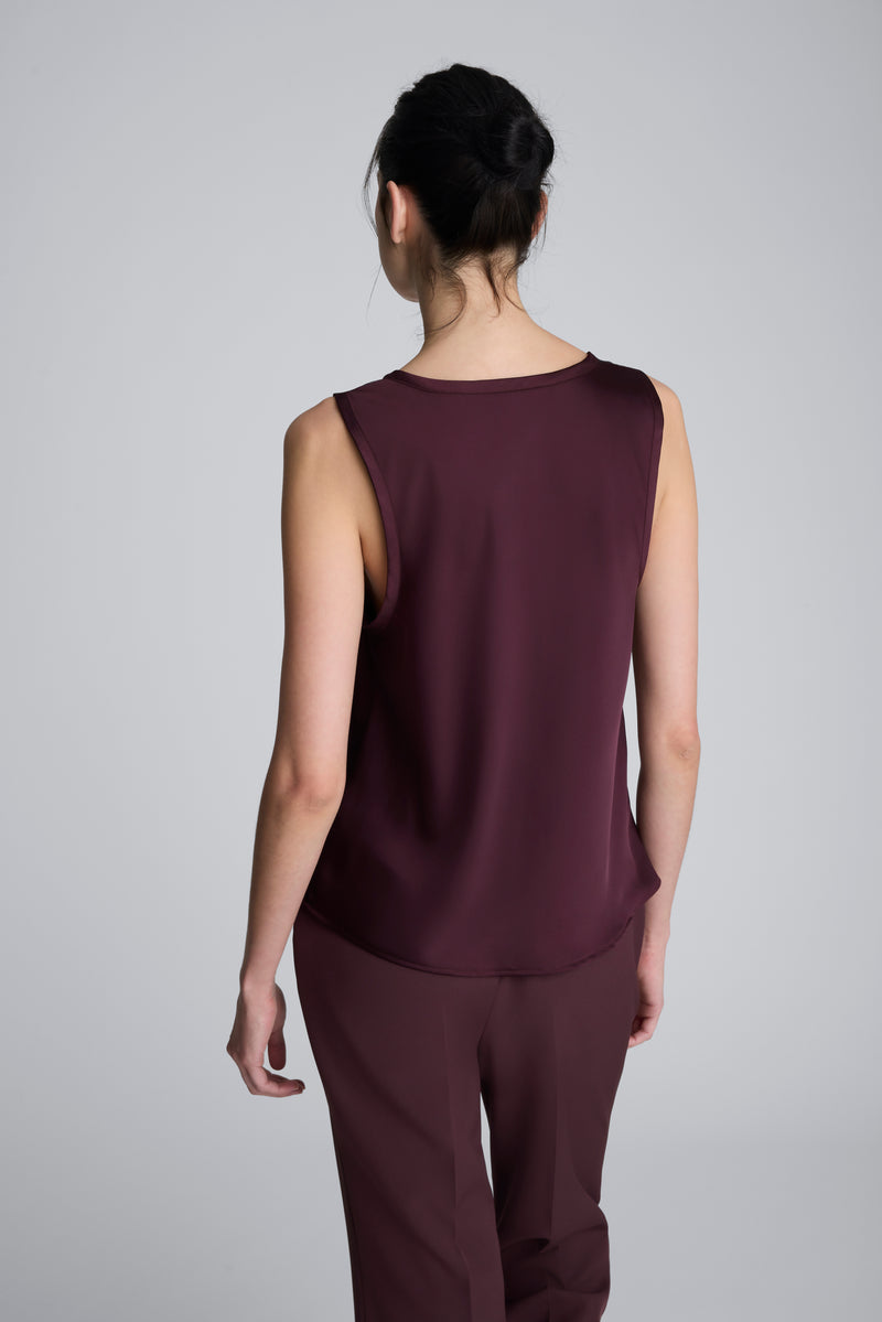 Kenneth Cole - Satin Scoop Neck Tank WOMENS TOPS for Women