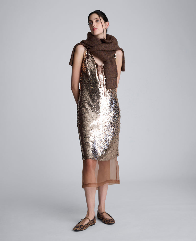 Pailette Sequin Sleeveless V-Neck Mini Dress Pailette Sequin Sleeveless V-Neck Mini Dress