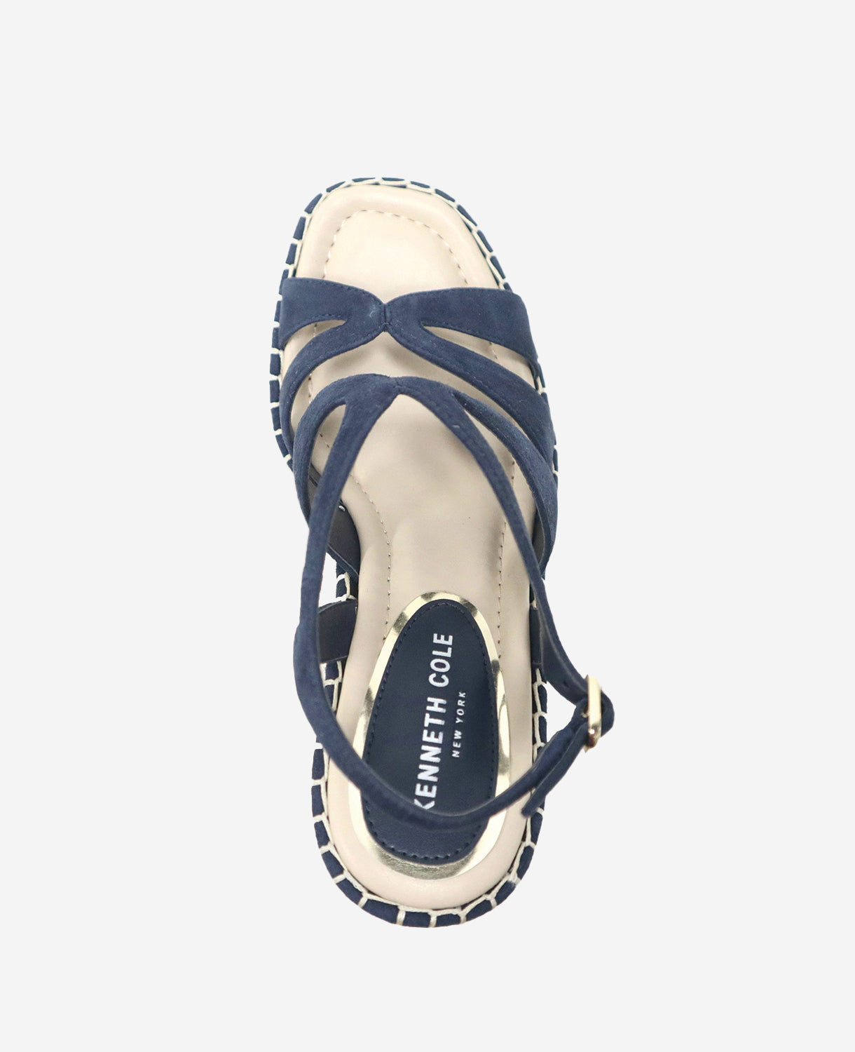 Shop Women's Navy Suede Espadrille Wedge Sandal | KC