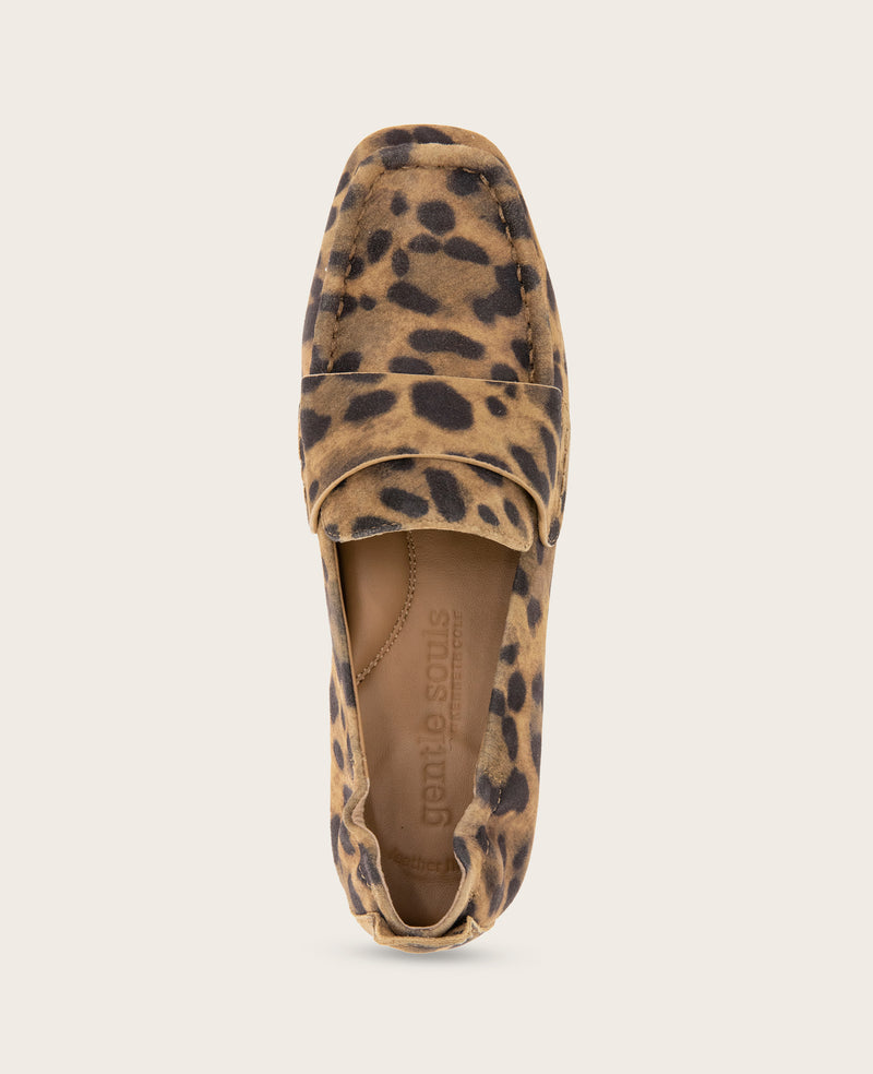 Kenneth Cole - GENTLE SOULS - Sophie Leopard Suede Loafer WOMENS FLAT for Women